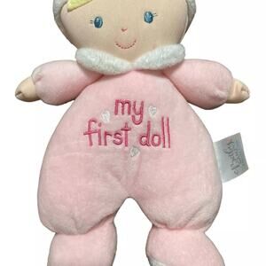 Baby Ganz My First Doll‎ 9inch Plush Pink Rattle Blonde